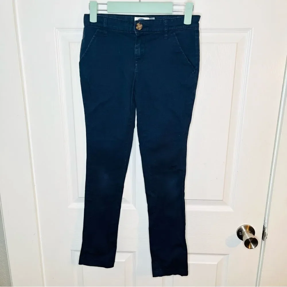 Old Navy Casual Navy Blue Pants Slim Uniform Pants Girls 12